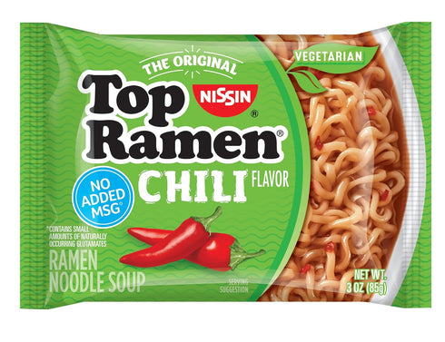 Nissin Top Ramen Chili Flavor Ramen Noodle Soup , 3.0 ounce (pack