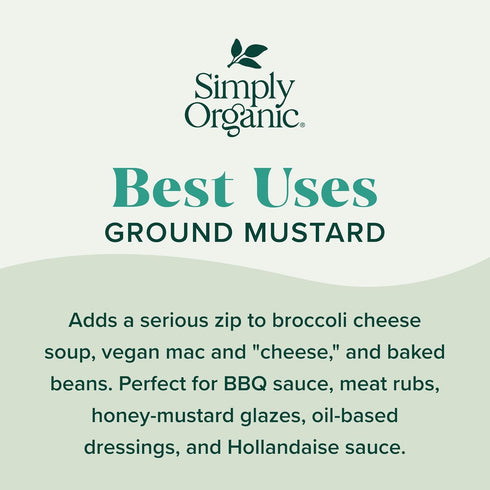 3.07-Ounce, Simply Organic Ground Mustard Seed, Organic Ground Yellow Mustard Seeds, Robust Flavor, Kosher, Non