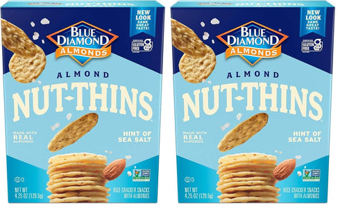 Blue Diamond Almonds Nut Thins Gluten Free Cracker Crisps, Hint of Sea