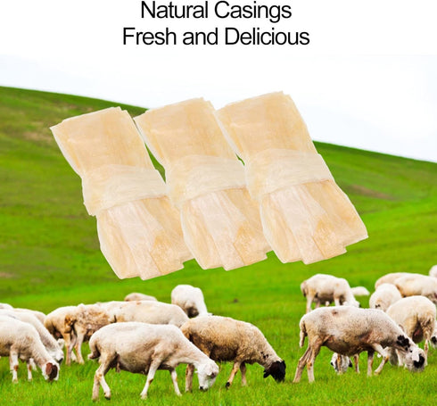 10 Pack 74g TOPINCN Sheep Sausage Casing, Dried Intestine Casings for Homemade Italian Sausages, Unbreakable Edible