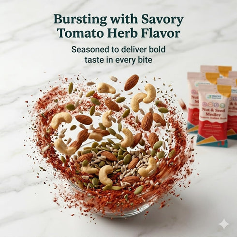 5g 2 oz (Pack 8) Snacks Solutions Nut & Seed Medley - Healthy Snack & Salad Topper with Plant Protein, Vegan & Gluten