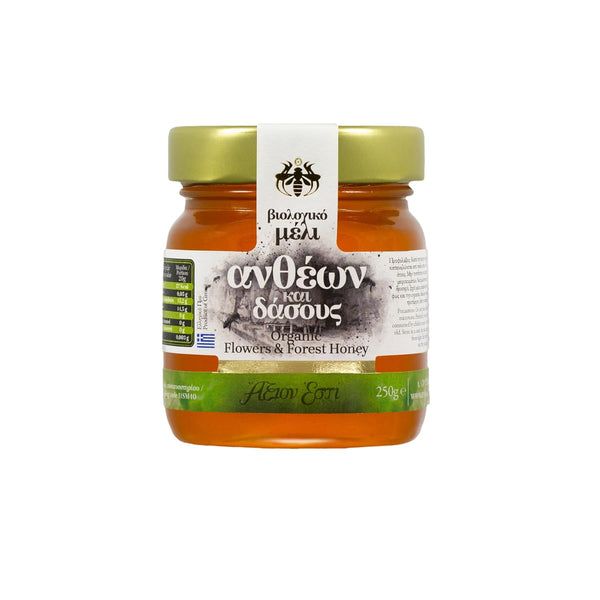 Axion Esti Organic Flowers & Forest Golden Honey imported from Greece, 250g