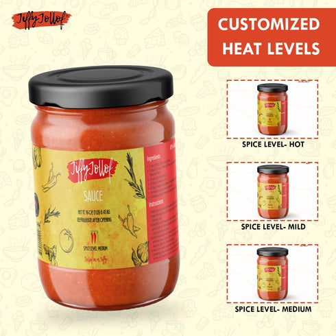 16oz Jiffy Jollof Sauce, Authentic Nigerian Tomato Pepper Blend for One-Pot Meals, Spicy Pasta, Roasted Bell Pepper