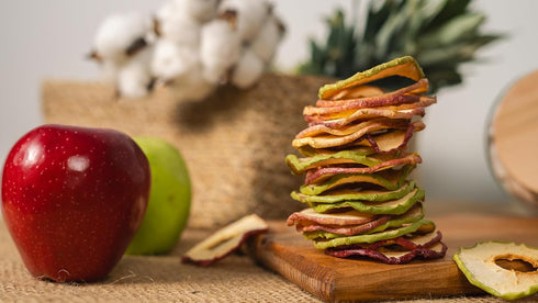 KuruGuru 100% (Pack 3) (2oz-57g Packed Dry Fruits - ONE Ingredient Air Dried Apple Slices, No Sugar Added, Natural, GMO