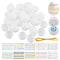 Qirvaten 50Packs Empty Easter Eggs & Decorative Gold Cord & Stickers Set,Blank White