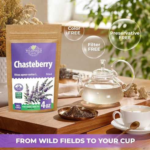 4 oz. 113g Chaste Tree Berry hasteberry Tea Chaste Tree Berry Tea Herb (Vitex Agnus-Castus) - Herbal Vitex Sauzgatillo