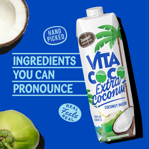 33.8 Oz Vita Coco Extra Coconut, Coconut Water, Fl