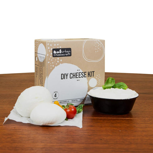 URBANCHEESECRAFT Mozzarella, 4 1 Cheese Making Kit - Ricotta & Farmers' - Batches, Make Cheese in Hour, Vegetarian