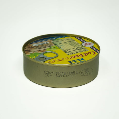 7.1 oz, Pack 5 Omega-3 Foie Gras of the Sea Icelandic Wild-Caught Cod Liver (Foie de Morue) in Own Oil, of Natural