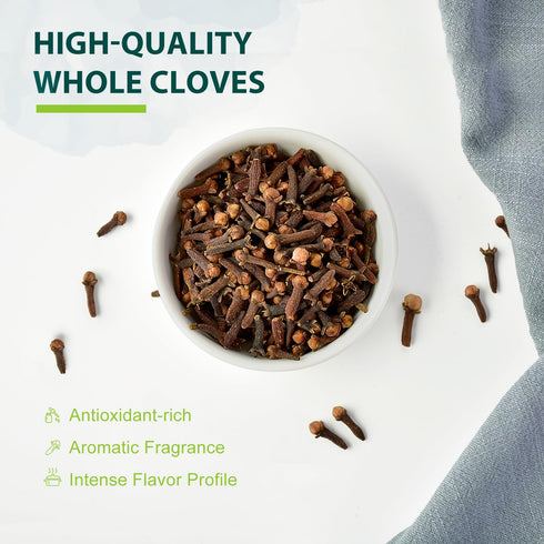 4 oz, Soeos Whole Cloves Gluten Free, Non GMO, Kosher, Fresh Hand Picked Cloves, Great for Food and Tea