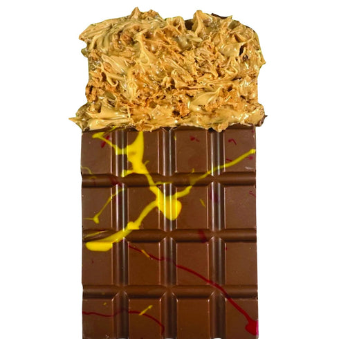 Dubai Chocolates Peanut Butter Fudge Bar: Decadent Chocolate with 17% Crunchy Peanut Butter Cream