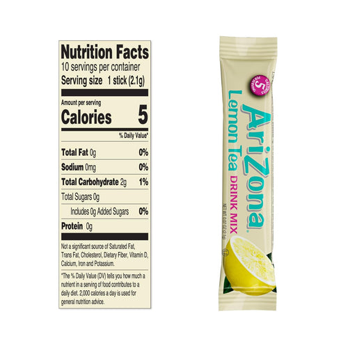 0.07oz 120 Count 10ct (Pack 12) AriZona Lemon Tea - On-the-Go Powdered Drink Mix, - Boxes