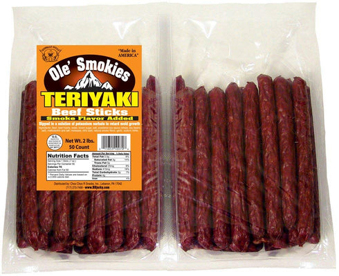 Buffalo Bills 2-lb Teriyaki 5" Ole' Smokies Saddlebag (50 twist-end beef sticks