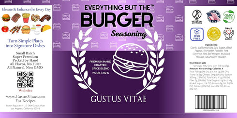 GLP-1 7.5 oz Everything But The Burger Seasoning | Gourmet Seasoning | Artisanal Spice Blend | All Natural | Ultra