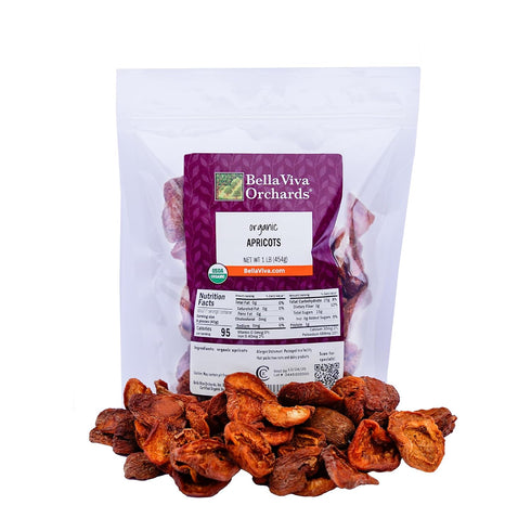 Bella Viva Orchards Organic Dried California Apricots (1 lb) - No Sugar