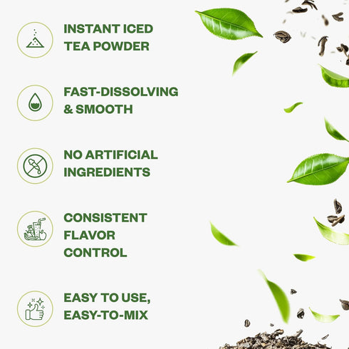 220 4 oz Purisure Unsweetened Instant Black Iced Tea Powder Made from Real Tea Leaves, No Lemon Flavor, Sugarless