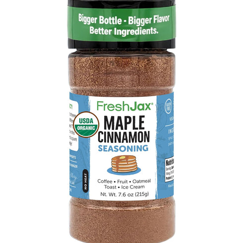 FreshJax Organic Maple Cinnamon Topping (7.6 oz) Sweet Maple Spice for Coffee,