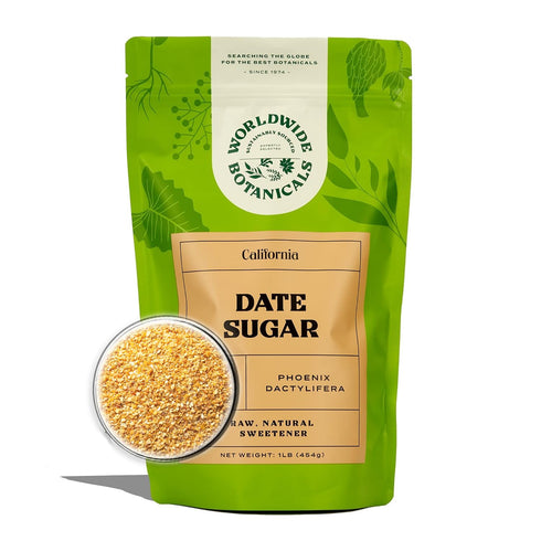 Worldwide Botanicals Date Sugar Granules, 1 lb - 100% Pure Dried Dates,