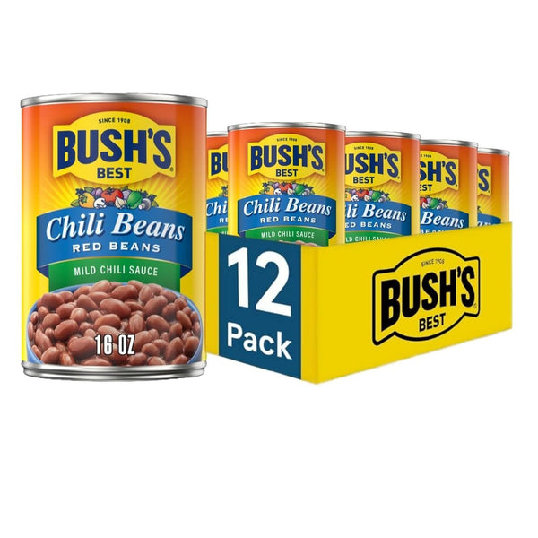 BUSH'S BEST 16 oz Canned Mild Red Chili Beans, Source of Plant