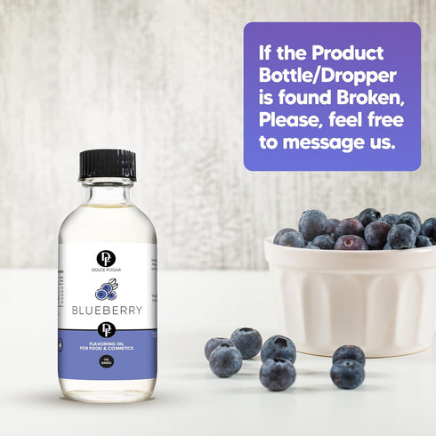 Dolce Flav Blueberry Extract, 2 Ounce Oil-Soluble Flavoring for Candy Making, Baking, Lip Balm, Ice Cream