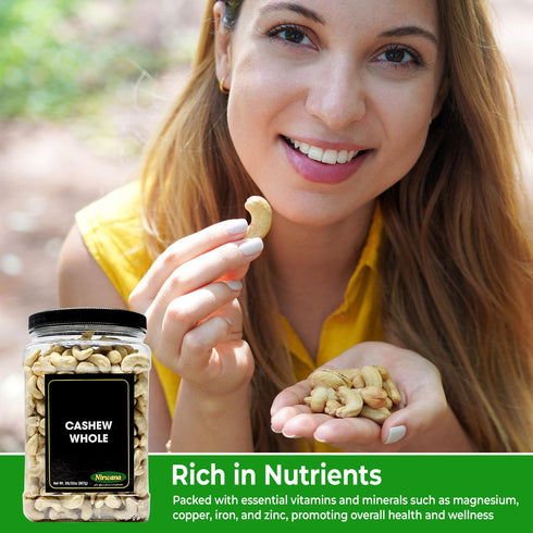 32 oz Raw Cashew Premium Whole Nuts, Unsalted | Perfect for Snacks, Baking, and Dairy-Free Recipes | Keto-Friendly