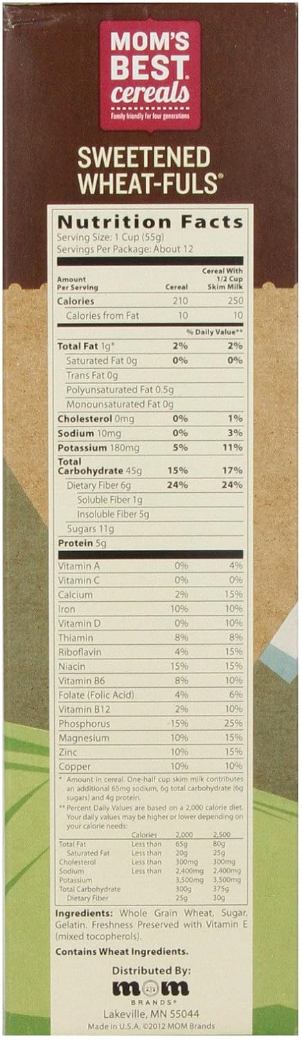 Mom's Best 24-Ounce (Pack 3) Cereal, Wheat-Fuls Sweetened