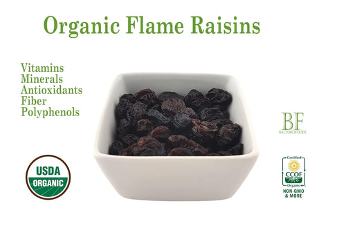 (10LB) Organic Flame Raisins Seedless No added Sugar, Non GMO, Vegan, Pesticide Free Unsulfured Vegan Bulk US Grown, by