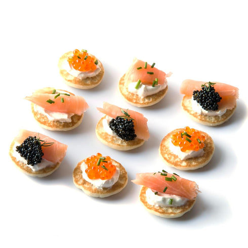 Frozen 1.25 inch 30 pack (4.76 (136 French Cocktail Blinis for Caviar - Appetizer Pancakes for Specialty Foods - / per
