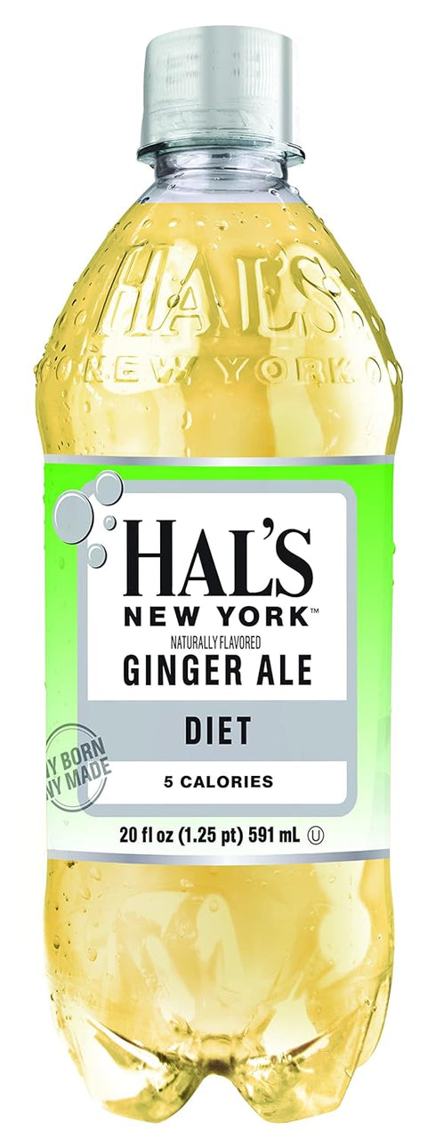 Hal's New York 20 Oz (Pack 24) Diet Ginger Ale, Fl Bottles