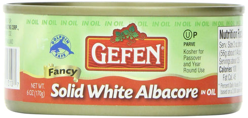 6-ounces (Pack 8) Gefen Tuna Solid White in Oil Passover