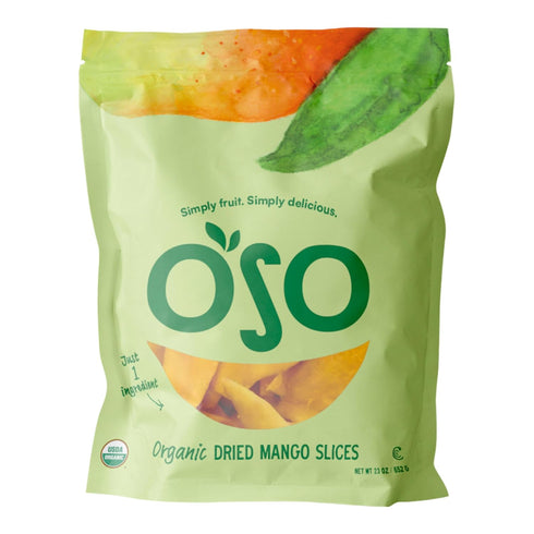 Oso Snacks Dried Organic Mango Slices. Premium Quality, Large Round Halves Only,