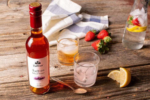 375 ml 12.7 fl.oz Zaffrus - Premium Saffron Infused Balsamic Vinegar Condiment | /