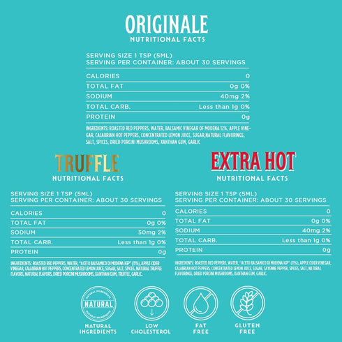 3 PACK: 1 1 1 FIRELLI Italian Hot Sauce VARIETY Original, Truffle, Extra Hot