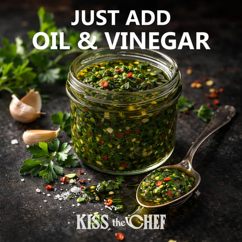 2.25 oz Kiss the Chef Chimichurri Blend Authentic Argentinian Chimichurri Sauce Mix & Dry Seasoning Herb & Garlic Spice