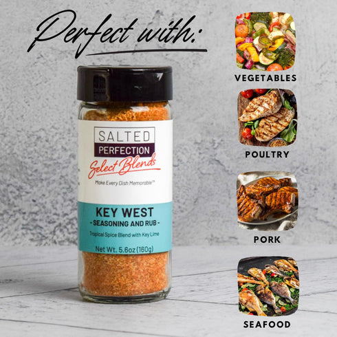 Salted Perfection Select Blends Seasoning Blend and Meat Rubs - No Additives - All Natural - (Key West/Seafood/Fish
