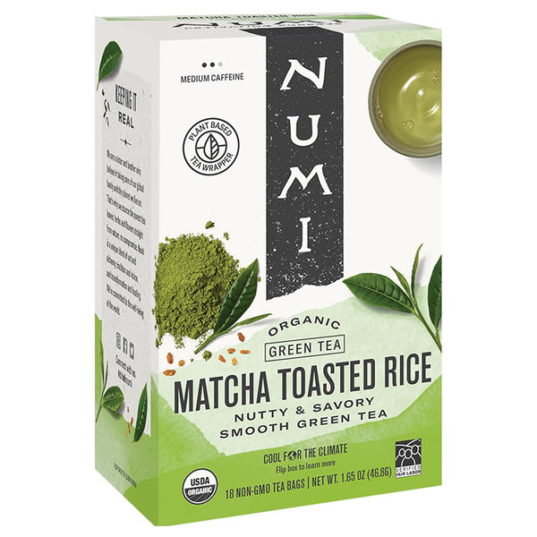 Numi Tea Matcha Toasted Rice Green Tea, 18 Bags - Pack of