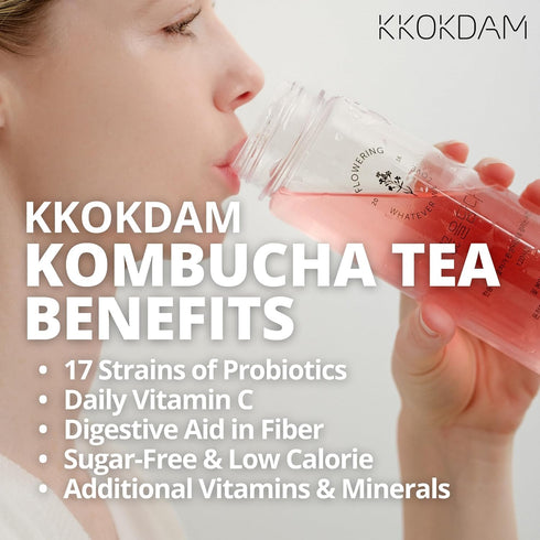 Pack 500g KKOKDAM Kombucha Tea - Lemon & Chrysanthemum Korean Tea - Kombucha Drinks Probiotic Support, Low Calorie