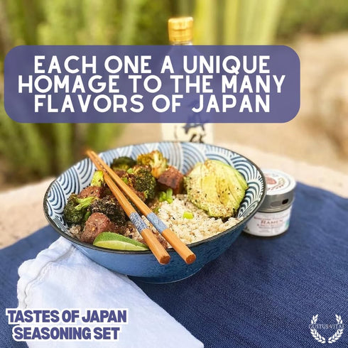 Set Pack GLP-1 Japanese Seasonings Gourmet Gift | Tastes of Japan | Artisanal Spice Blends Six | Non GMO, All Natural |