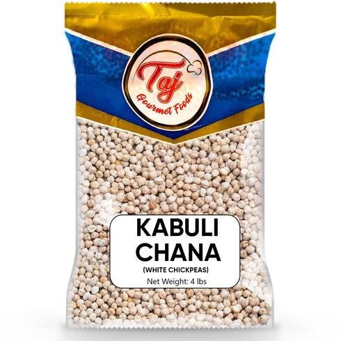 TAJ Gourmet Foods TAJ Garbanzo Beans Dry 4-Pounds | Kabuli Chana | Product of India