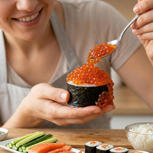 FLKMY 120g 4.23oz Premium Red Salmon Caviar Handcrafted In Traditional Style, Velvety Smooth Texture, Exceptionally