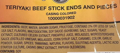 Sugar River 2 lbs Meat Snack Links Ends & Pieces (Teriyaki Beef Stick)