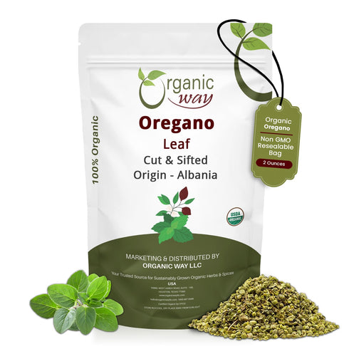 Organic Way Dried Oregano Leaf Cut & Sifted (Origanum vulgare) - European