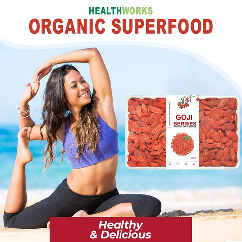 100% Vegan(8.68oz,box) Goji Berries Superfoods Organic Goji Berries.Extra Large Dried Berries Vitamin A, Antioxidants