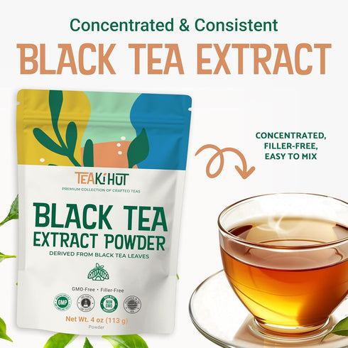 113g 226 Instant Black Tea Extract Powder, Unsweetened Iced Tea Extract Powder from Real Black Tea Leaves for Hot