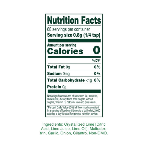 1.94 oz True Lime Garlic and Cilantro Spice Blend
