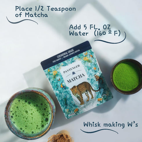 Organic Ceremonial Grade Matcha, Emerald Green, Creamy & Sweet, Japanese First Harvest by Pantenger