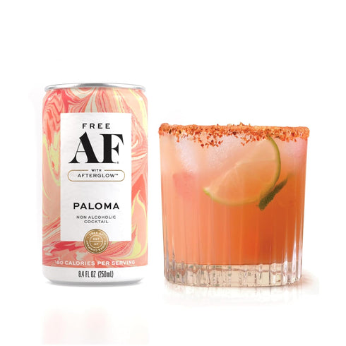8.4 oz (4-Pack) AF Drinks Non-Alcoholic Paloma | Alcohol Alternative Sparkling Cocktails with AFTERGLOW Botanical