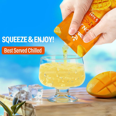 12 (5 KONJOY Konjac Jelly Mango Flavor, Squeeze Pouches Drinkable Jelly Snack Low Calorie kcal), Vegan, Gluten-Free