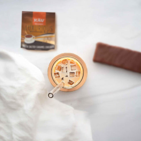 10 oz KAV DECADENT Barista Salted Caramel Chocolate Luxurious Beverage Mix | Sweet & Savory Flavor, Perfect for Hot