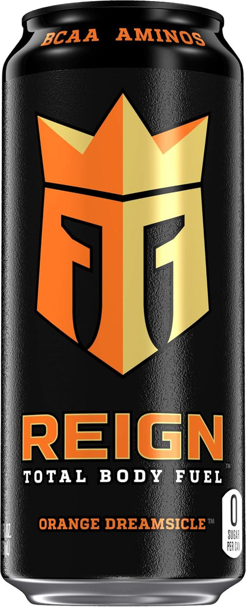 16 Oz (Pack 12) Reign Total Body Fuel, Orange Dreamsicle, Fitness & Performance Drink, Fl